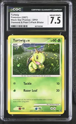 CGC 7.5 Turtwig 2007 Black Star Promos DP01 Holo Pokemon Card - Image 1