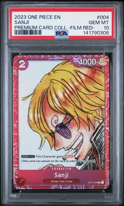 2023 ONE PIECE PREM CARD COLL -ONE PIECE FILM RED- #004 SANJI PSA 10 - Image 1
