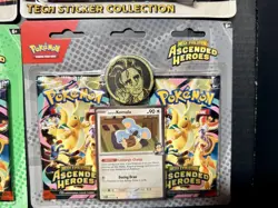 Pokemon TCG Ascended Heroes Complete 4 Blister Set Tech Sticker Larry Erika - Image 5
