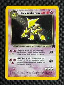 1# Pokemon Cards Dark Alakazam 1/82 Team Rocket Holo Rare - Image 1