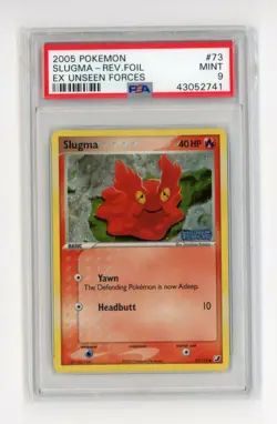 Slugma 73/115 EX Unseen Forces Reverse Holo Foil Pokemon - PSA 9 MINT! - Image 1