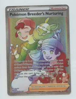 Pokemon Breeder's Nurturing 195/189 Secret Rare Card Pokemon Darkness Ablaze NM - Image 1