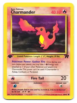 Charmander 50/82 Common Team Rocket Pokemon 1st Edition MP - Image 1