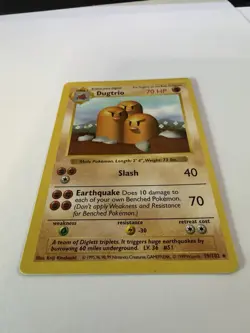 Dugtrio 19/102 Base Set Shadowless Regular Rare - English Vintage Pokemon - Image 3