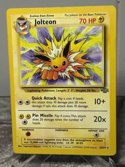 Jolteon 20/64 - Jungle Unlimited Non-Holo Rare Pokemon TCG LP - Image 1
