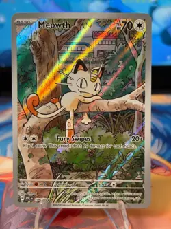 Pokemon TCG Meowth 106/94 Phantasmal Flames Illustration Rare Near Mint - Image 1