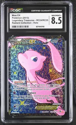 CGC 8.5 Mew EX Legendary Treasures RC24/RC25 Radiant (Collection) Holo Pokemon - Image 1