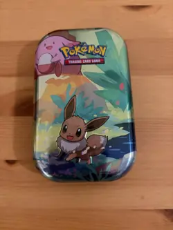 Empty Pokemon Mini Tin - Eevee & Chansey - Sun & Moon 2019 - Image 1