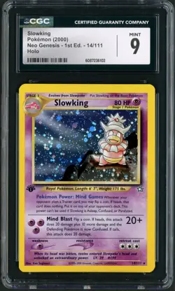 2000 Pokemon Neo Genesis 1st Edition Slowking Holo Rare 14/111 CGC Mint 9 - Image 1