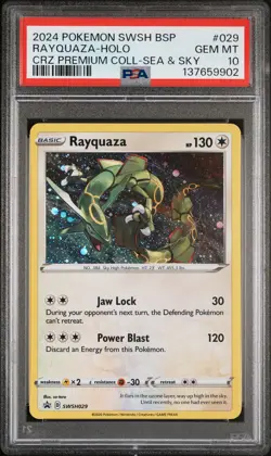 2024 POKEMON SWSH BLACK STAR PROMO #029 RAYQUAZA-HOLO PSA 10 - Image 1