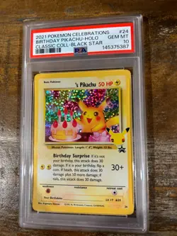 POKEMON 2021 Celebrations Classic Coll Black Star BIRTHDAY PIKACHU #24 PSA 10 - Image 1