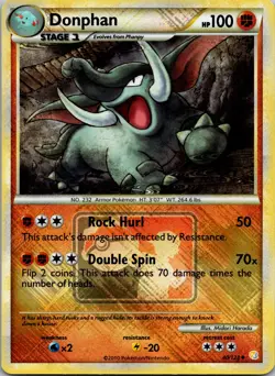 Donphan 40/123 NM Heart Gold Soul Silver Pokemon League Cross Hatch-Holo Pokemon - Image 1