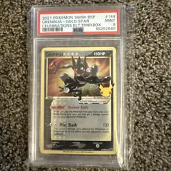 Pokemon Greninja Star Gold Star Promo Holo SWSH144 Celebrations ELITE PSA 9 - Image 1