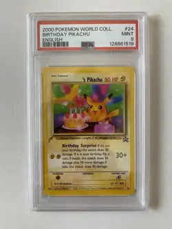 Birthday Pikachu 24 Pokemon World Collection PSA 9 - Image 1