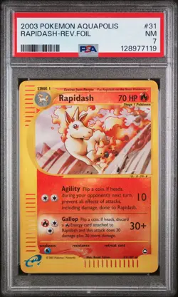2003 Pokemon Aquapolis #31 Rapidash-Rev.Foil PSA 7 - Image 1