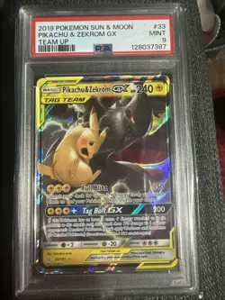 Pikachu & Zekrom GX 33/181 SM Team-Up Card PSA 9 Mint 🔥 - Image 1