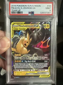 Pikachu & Zekrom GX 33/181 SM Team-Up Card PSA 9 Mint 🔥 - Image 3