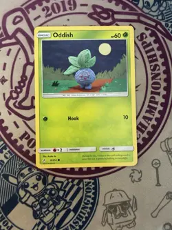 Oddish 6/214 - Asako Ito Crocheted Art - Unbroken Bonds Pokemon Card - Image 3