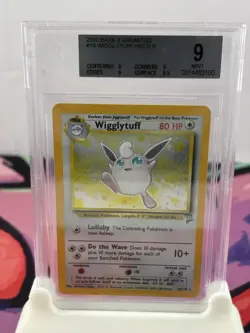 BGS 9 MINT Wigglytuff 2000 Base Set 2 19/130 Holo Rare SWIRL Pokemon Card psa - Image 1