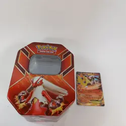 Blaziken EX Hoenn Power Tin Pokemon Storage Tin Metal Box w/ Card - Image 1