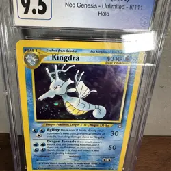 Kingdra Holo Neo Genesis Unlimited 8/111 Pokemon Card CGC 9.5 Gem Mint (Now 10) - Image 2