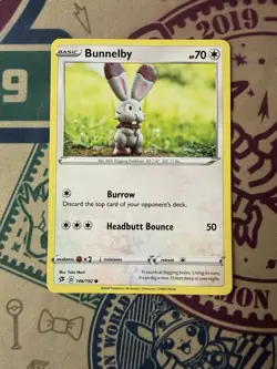 Pokemon TCG Bunnelby Rebel Clash 146/192 Regular Common Yuka Morii - Image 3