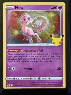 Mew 011/025 Celebrations Holo Rare Basic Pokemon TCG - Image 1