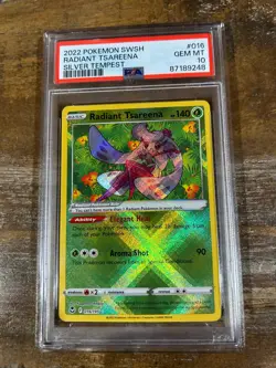 POKEMON 2022 Silver Tempest RADIANT TSAREENA #016 PSA 10 Gem Mint RARE - Image 1