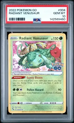 Radiant Venusaur Pokemon Go #004 PSA 10 Gem Mint - Image 1