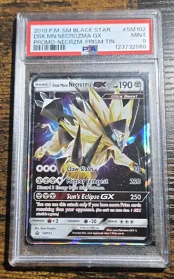 2018 POKEMON SM BLACK STAR PROMO NECROZMA PRISM TIN DUSK MANE NECROZMA GX PSA 9 - Image 1
