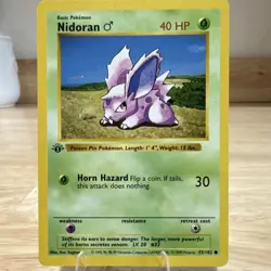 Pokemon Nidoran 1st Edition Base Set Shadowless 55/102 1999 Wizards - Image 1