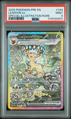 2025 POKEMON PRE EN-PRISMATIC EVOLUTIONS #144 LEAFEON EX PSA 9 - Image 1