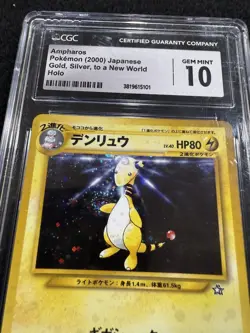 Pokemon Ampharos Holo #181 from Japanese Neo Genesis in a CGC 10! Great Swirl!! - Image 2