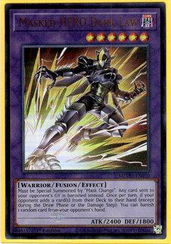 Yugioh! Masked HERO Dark Law MZMU-EN070 (UR) 1st Ed "Hero Support" - Image 1