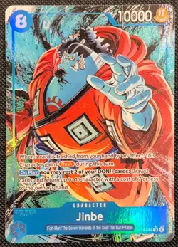 One Piece OP14-049 Jinbe SR Alt Art OP14 The Azure's Seven English NM - Image 1