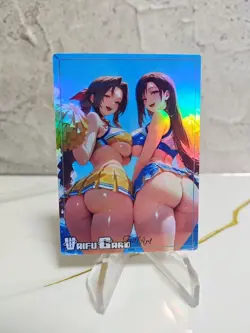 Aerith FFY Trading Card Waifu Goddess Story Anime Girl holo Karte Manga Full Art - Image 1