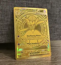 Pokemon Mega Gardevoir EX Holo Rare Gold Card 187/132 ME01 Mega Evolution - Image 1