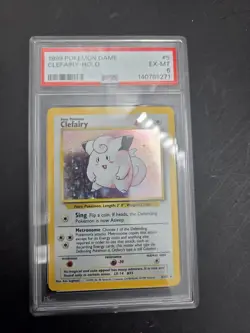 1999 Pokeman Clefairy Holo #5 Ex-Mt 6 PSA Card Game Graded - Image 1