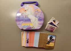 Bella Sara Lot of Approx. 100 LP Cards, Stickers, Inserts, and a New, Empty Tin - Image 1
