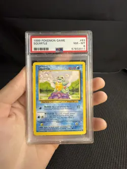 Pokemon TCG Squirtle Base Set Unlimited 63/102 PSA 8 - Image 1