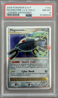 2008 POKEMON DP LEGENDS AWAKENED MAGNEZONE LV X #142 PSA 8 NM-MT - Image 1