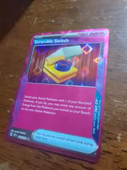 Pokemon Scramble Switch 186/191SV08: Surging Sparks Holo Card NM Condition - Image 1