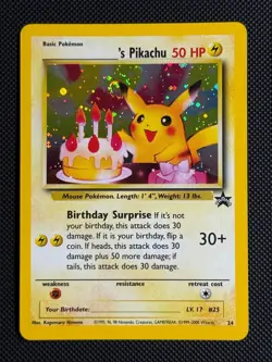 1# Pokemon Cards _____'s Pikachu 24 Wizards Black Star Promos Promo - Image 1