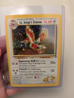 Pokemon Lt. Surge’s Fearow Gym Heroes Unlimited 7/132 Holo Rare - Image 2