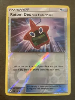 Rotom Dex Poke Finder Mode 122/147 Reverse Holo SM: Burning Shadows Pokemon LP - Image 1