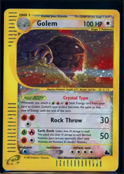 Pokemon SKYRIDGE - #148/144 Golem Crystal - Holo - ENG - Heavily Played - Image 1