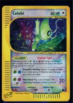 Pokemon SKYRIDGE - #145/144 Celebi Crystal - Holo - ENG - Damaged - Image 1