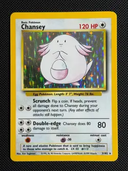 1# Pokemon Cards Chansey 3/102 Base Set Rare - Image 1