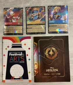 Disney Lorcana Epcot Festival Of The Arts Promo Cards Set Stitch Donald Rapunzel - Image 1