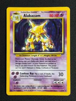 1# Pokemon Cards Alakazam 1/102 Base Set Rare - Image 1
